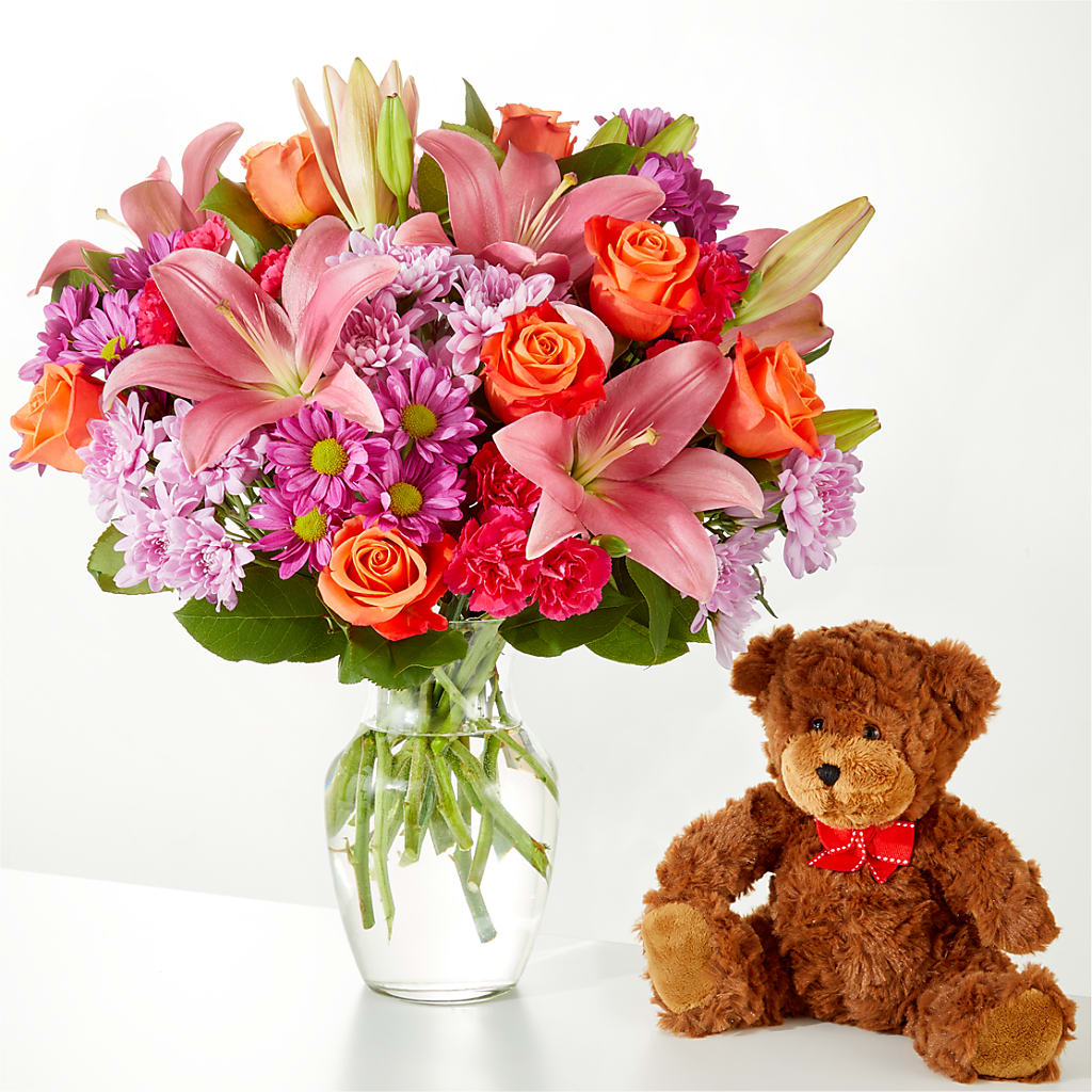 One and Only Bouquet and Bear Bundle – Talia Flowers, Ottawa ON