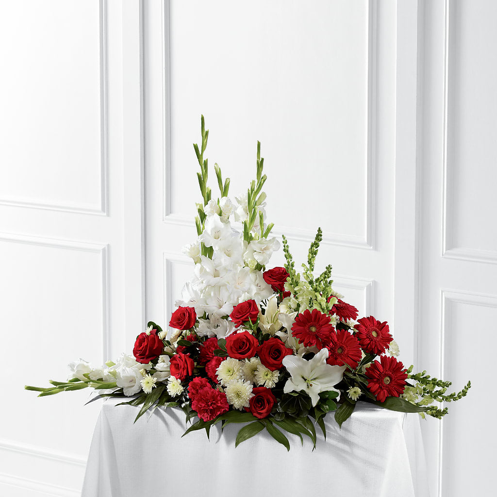 Crimson & White Arrangement – Talia Flowers, Ottawa ON