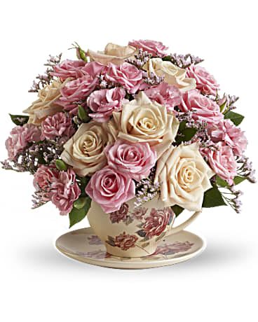 Teleflora's Victorian Teacup Bouquet – Talia Flowers, Ottawa ON