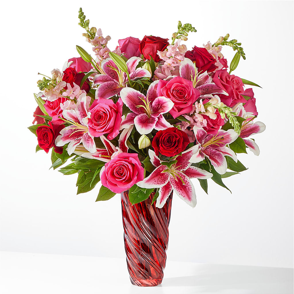 Always You Bouquet with Luxe Swirl Vase – Talia Flowers, Ottawa ON