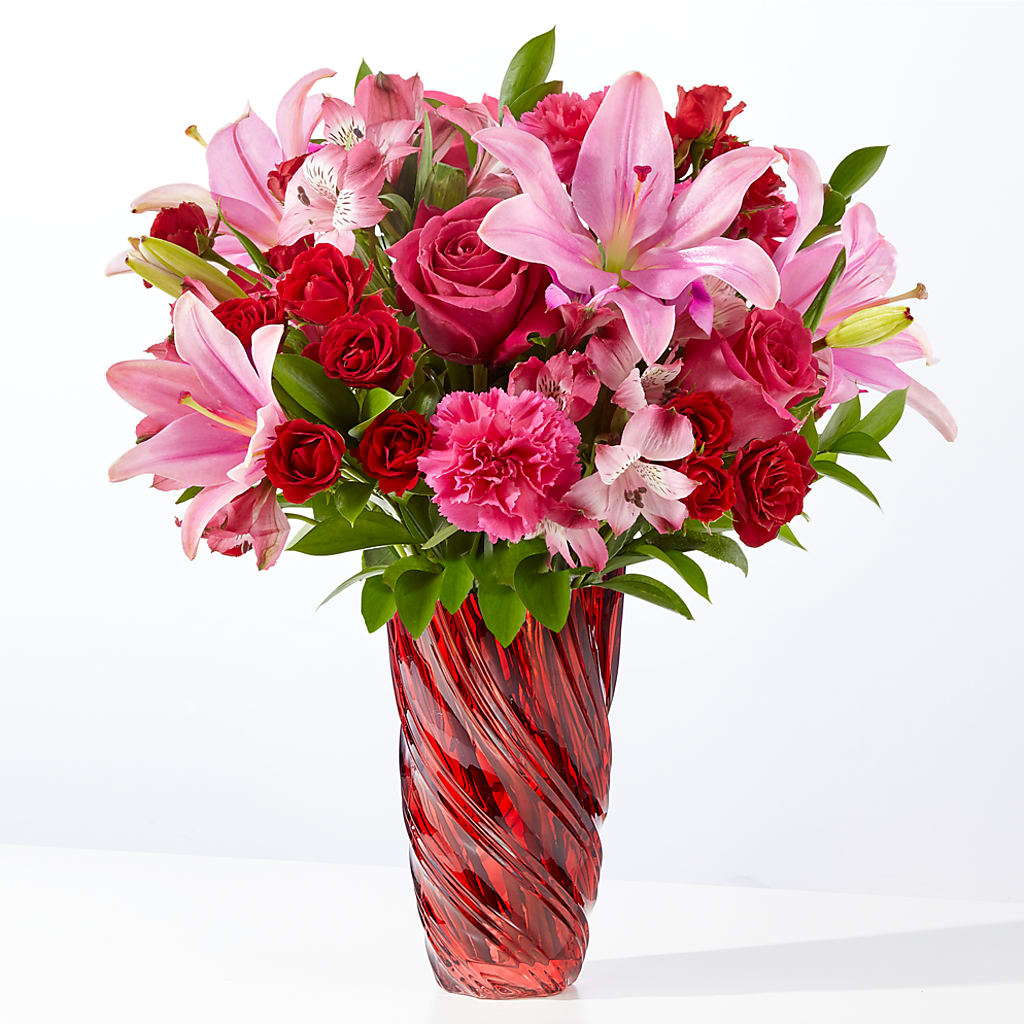 In Love Bouquet with Luxe Swirl Vase –  Talia Flowers, Ottawa ON
