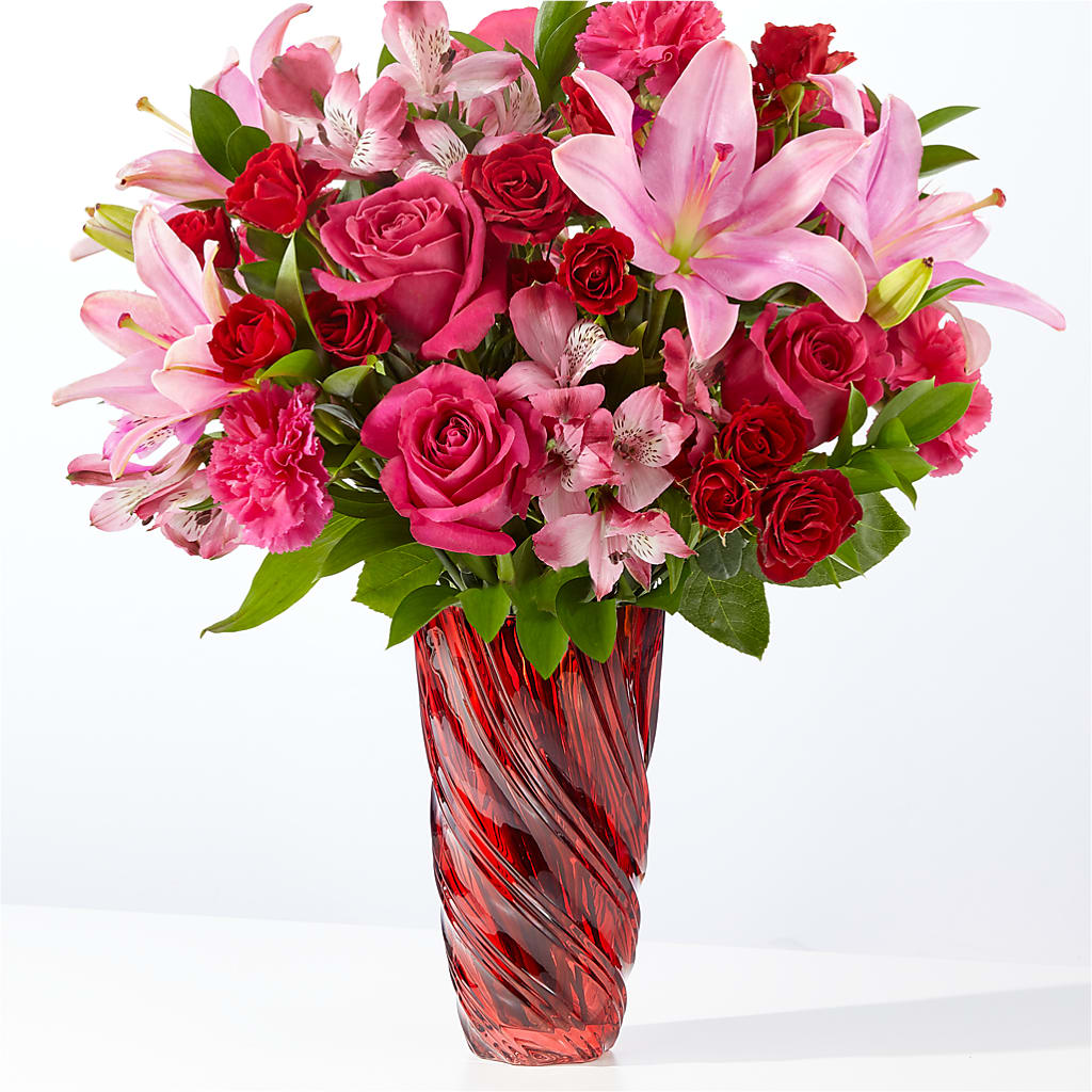 In Love Bouquet with Luxe Swirl Vase –  Talia Flowers, Ottawa ON