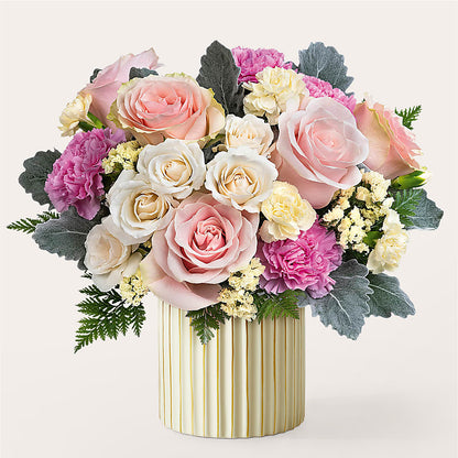 Blissful Moments Bouquet with Ivory Vase –  Talia Flowers, Ottawa ON