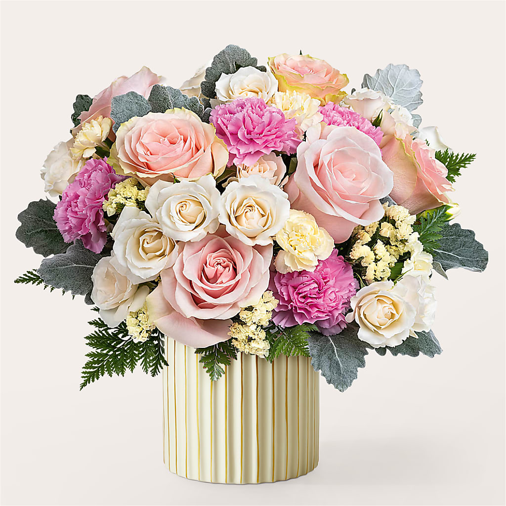 Blissful Moments Bouquet with Ivory Vase –  Talia Flowers, Ottawa ON
