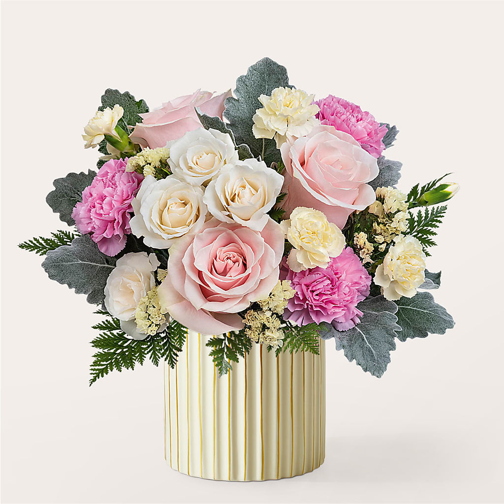 Blissful Moments Bouquet with Ivory Vase –  Talia Flowers, Ottawa ON
