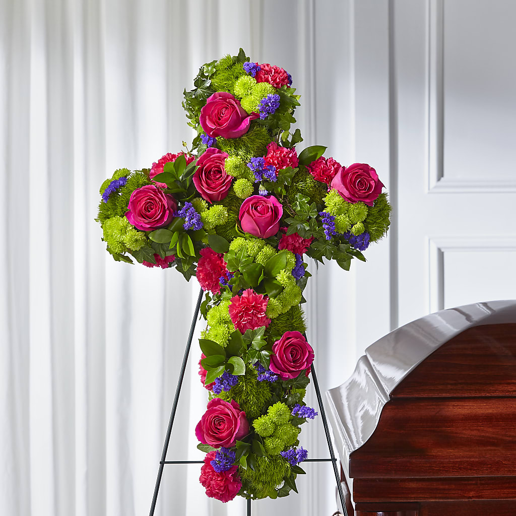 Tribute Rose Floral Cross –  Talia Flowers, Ottawa ON