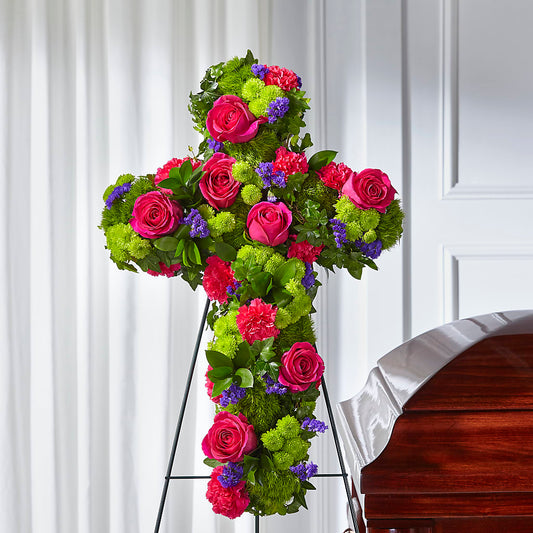 Tribute Rose Floral Cross –  Talia Flowers, Ottawa ON