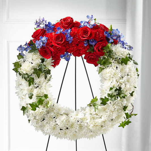 Patriotic Passion Wreath –  Talia Flowers, Ottawa ON
