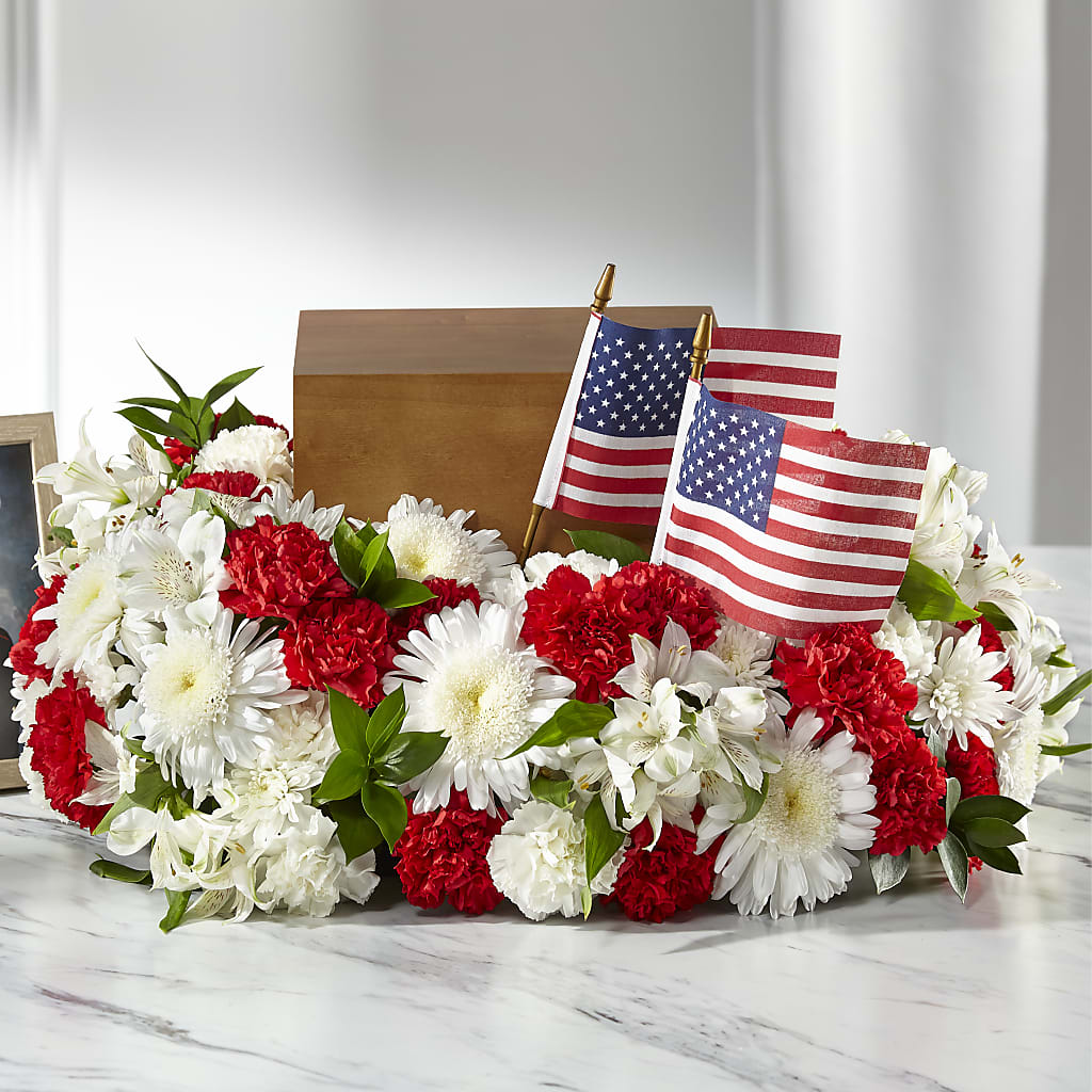 Spirit of Patriotism Cremation Adornment –  Talia Flowers, Ottawa ON