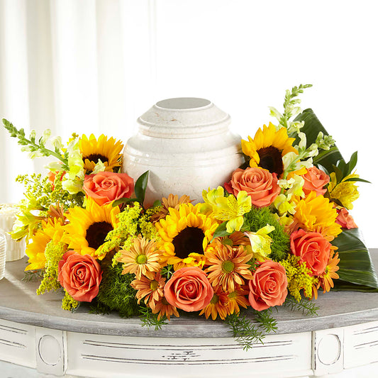 Faithful Sunflower Cremation Adornment –  Talia Flowers, Ottawa ON