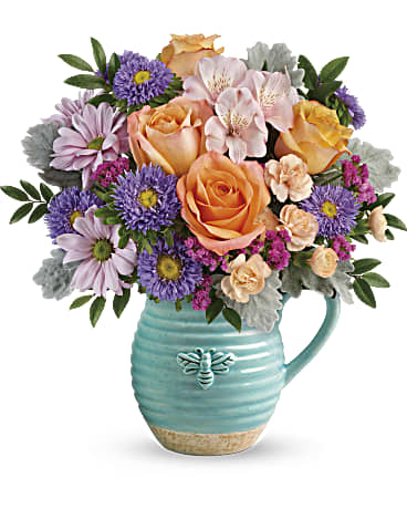 Teleflora's Busy Bee Pitcher Bouquet –  Talia Flowers, Ottawa ON
