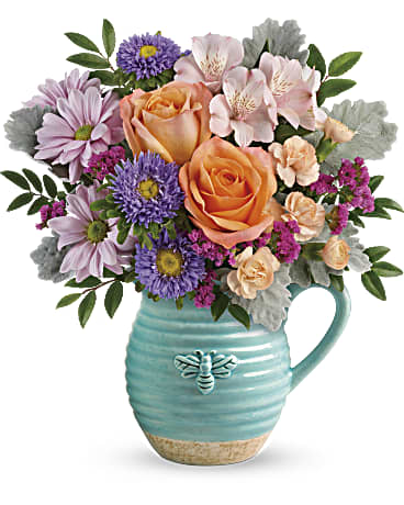 Teleflora's Busy Bee Pitcher Bouquet –  Talia Flowers, Ottawa ON