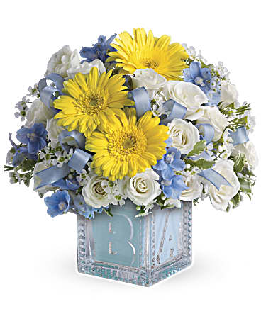 Baby's First Block by Teleflora - Blue –  Talia Flowers, Ottawa ON