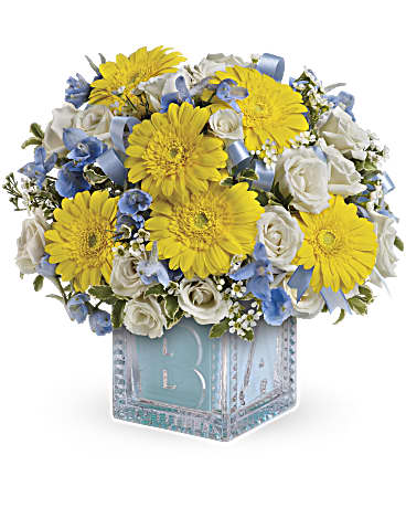 Baby's First Block by Teleflora - Blue –  Talia Flowers, Ottawa ON