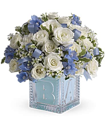 Baby's First Block by Teleflora - Blue –  Talia Flowers, Ottawa ON