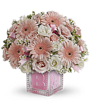 Baby's First Block by Teleflora - Pink –  Talia Flowers, Ottawa ON