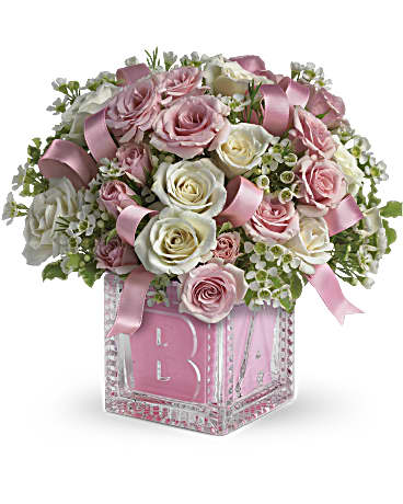 Baby's First Block by Teleflora - Pink –  Talia Flowers, Ottawa ON