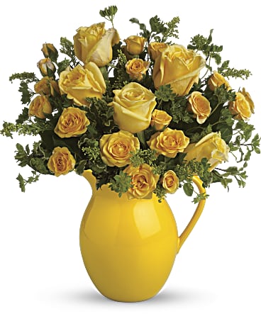 Teleflora's Sunny Day Pitcher of Roses –  Talia Flowers, Ottawa ON