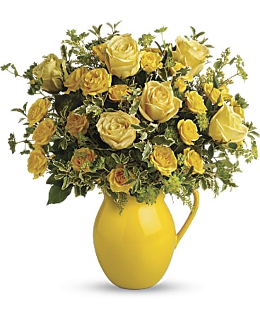 Teleflora's Sunny Day Pitcher of Roses –  Talia Flowers, Ottawa ON