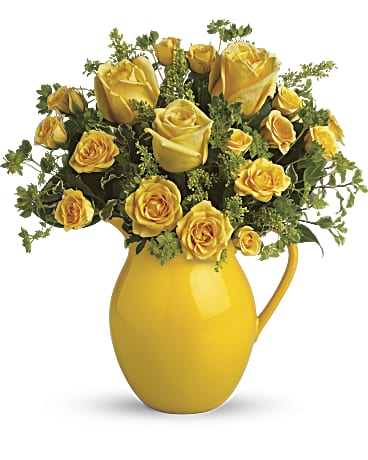 Teleflora's Sunny Day Pitcher of Roses –  Talia Flowers, Ottawa ON