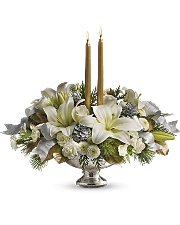 Teleflora's Silver And Gold Centerpiece –  Talia Flowers, Ottawa ON