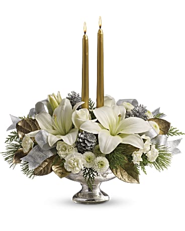 Teleflora's Silver And Gold Centerpiece –  Talia Flowers, Ottawa ON
