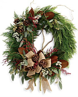 Rustic Holiday Wreath –  Talia Flowers, Ottawa ON