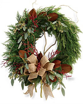 Rustic Holiday Wreath –  Talia Flowers, Ottawa ON