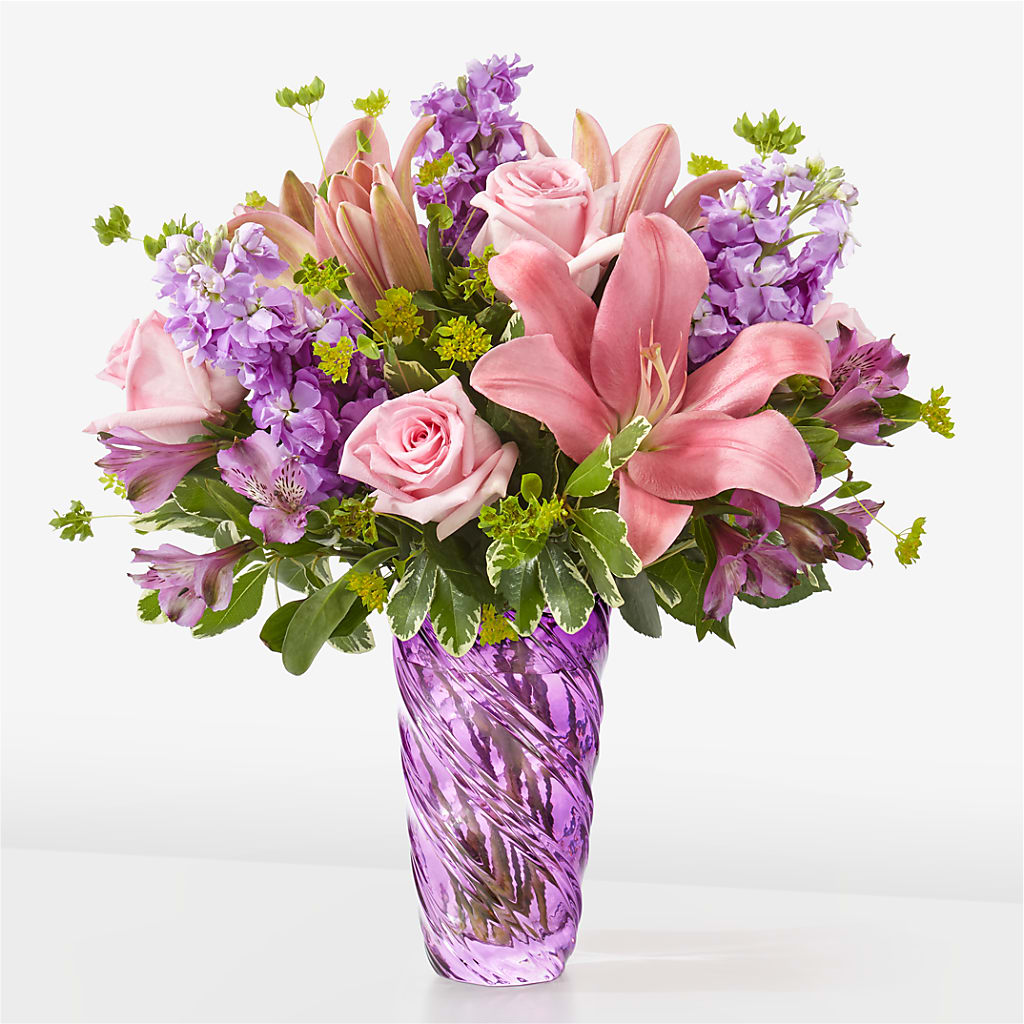 Precious Petals Bouquet with Luxe Swirl Vase –  Talia Flowers, Ottawa ON