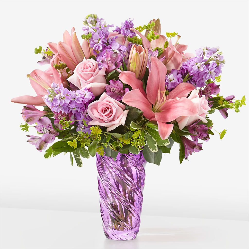Precious Petals Bouquet with Luxe Swirl Vase –  Talia Flowers, Ottawa ON