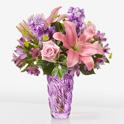 Precious Petals Bouquet with Luxe Swirl Vase –  Talia Flowers, Ottawa ON