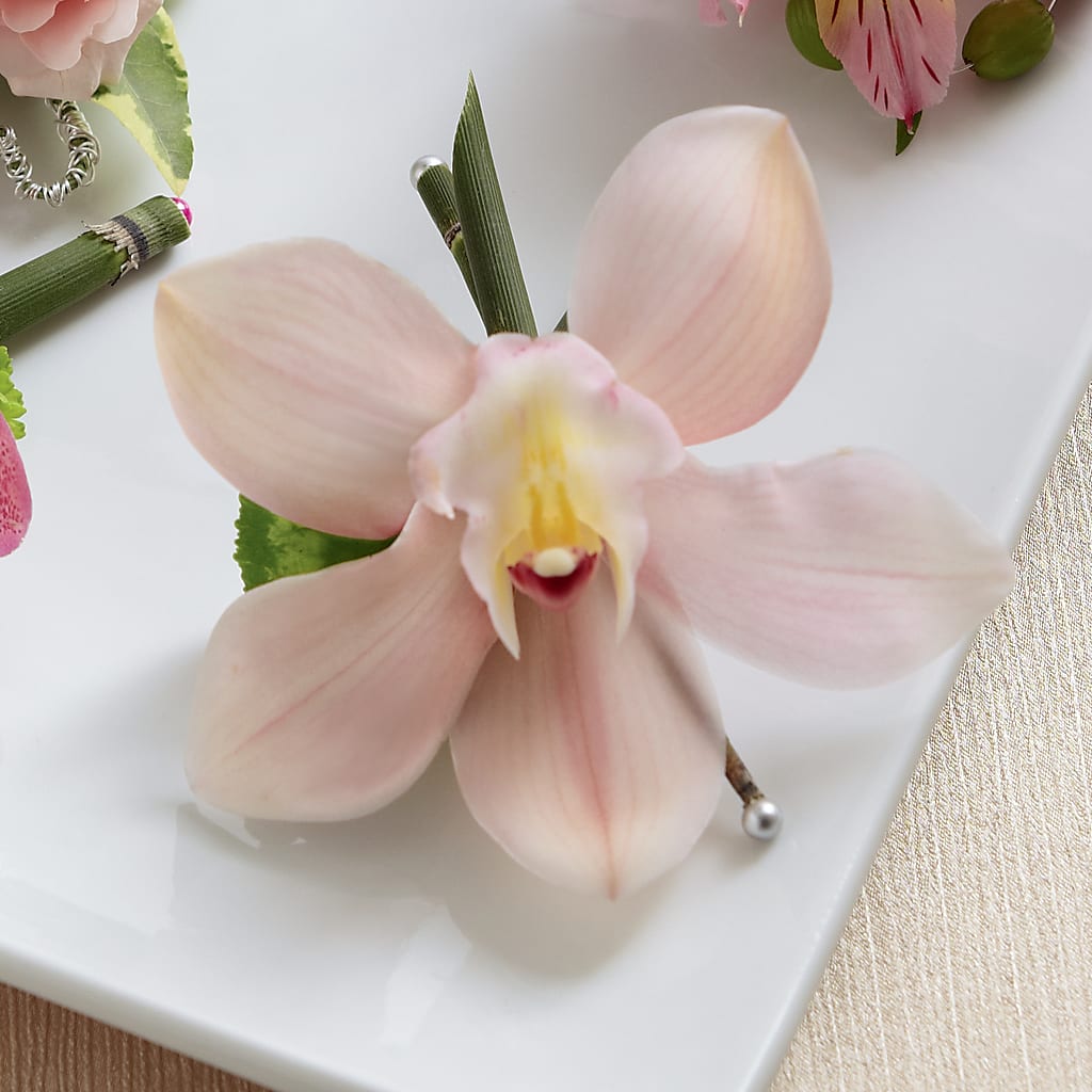 Pink Cymbidium Boutonniere –  Talia Flowers, Ottawa ON