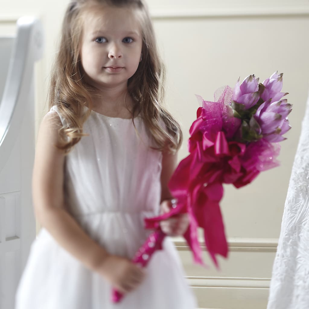 Sparkle Pink Flower Girl Bouquet –  Talia Flowers, Ottawa ON