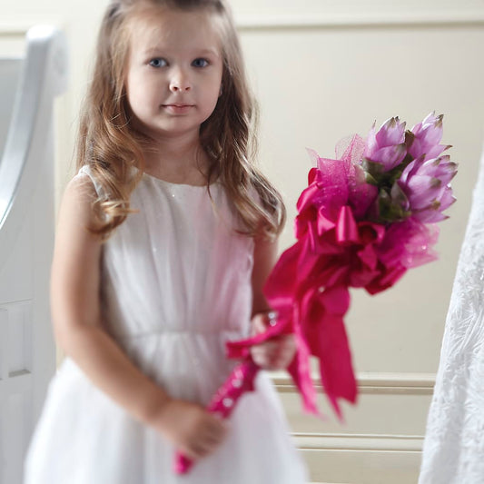 Sparkle Pink Flower Girl Bouquet –  Talia Flowers, Ottawa ON