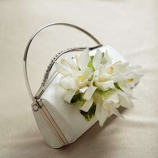 White Purse Decor –  Talia Flowers, Ottawa ON